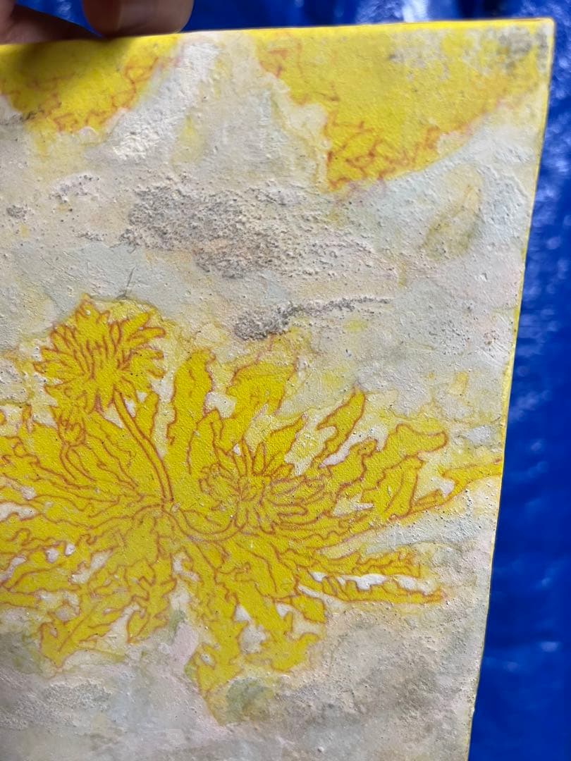 日本画2枚セット　波　浜辺　海　岩絵具