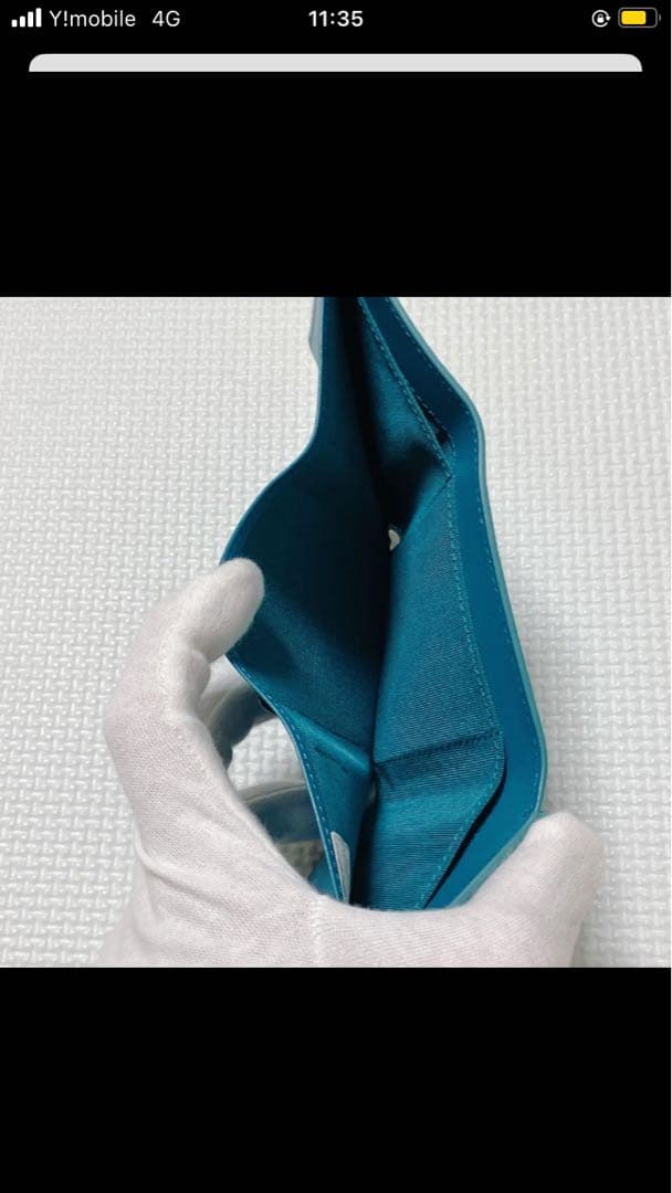 未使用　agnes b. アニエスベー レザー三つ折り財布　ターコイズ