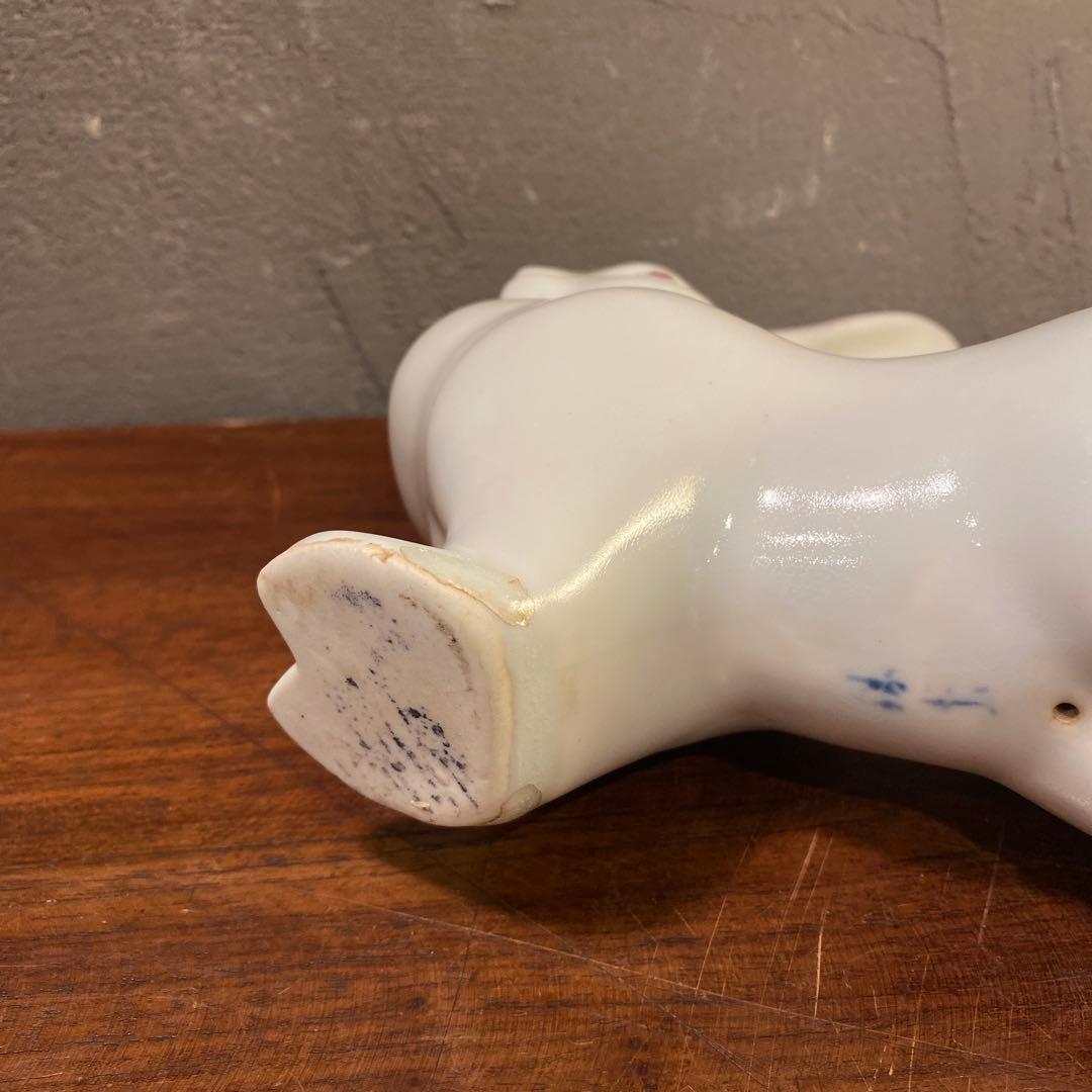 骨董品 兎 陶器製置物 フィギュリン オブジェ 昭和レトロ コレクション