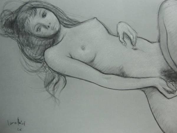 古沢岩美、デッサン 68、希少大判画集画、新品額装付