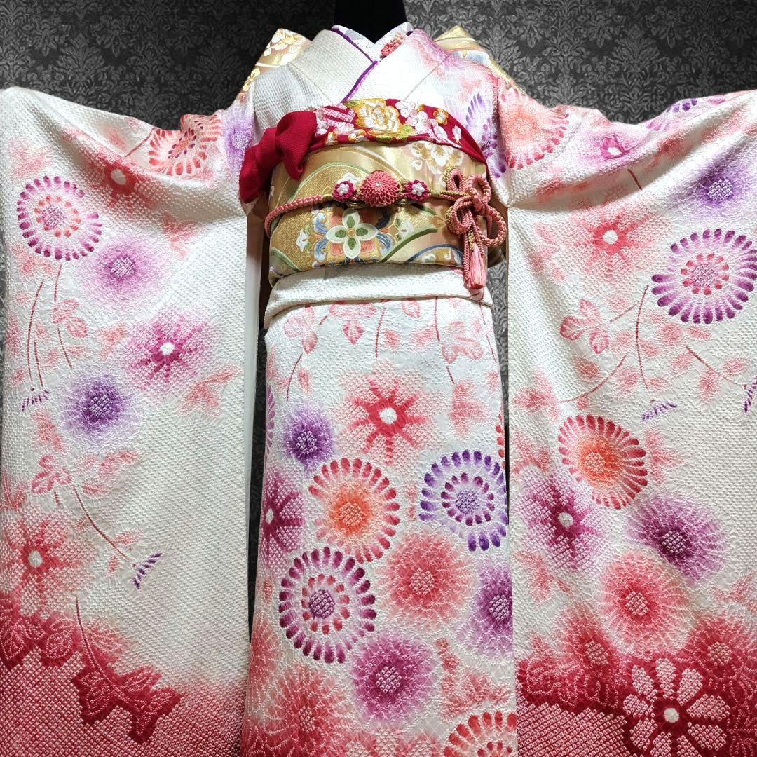振袖フルセット(7点)・成人式・手絞り・本絞り・高級手縫い・逸品