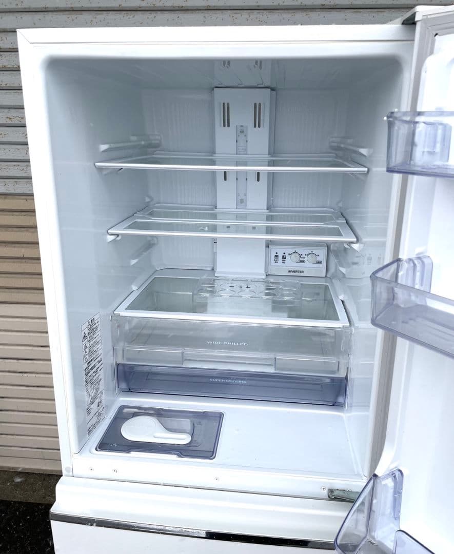 三菱 330L 3ドア冷蔵庫 MR-CX33C-W 2017年製 ホワイト系