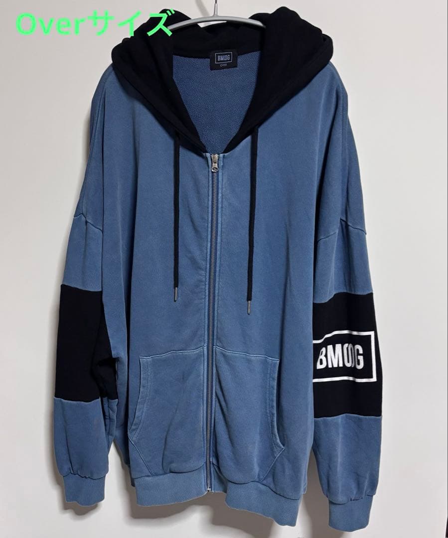 BMSGツートンジップパーカー BLUE OVER サイズ