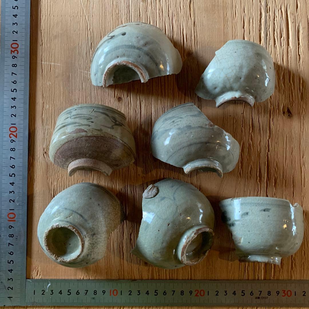 陶片　古唐津　唐津焼　古道具　金継ぎ　呼び継ぎ　模様