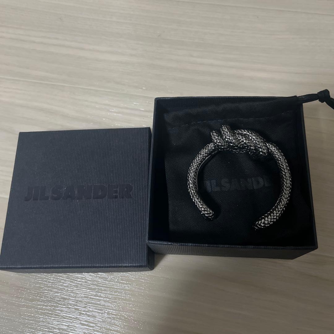 JIL SANDER シルバー ノットデザイン バングル