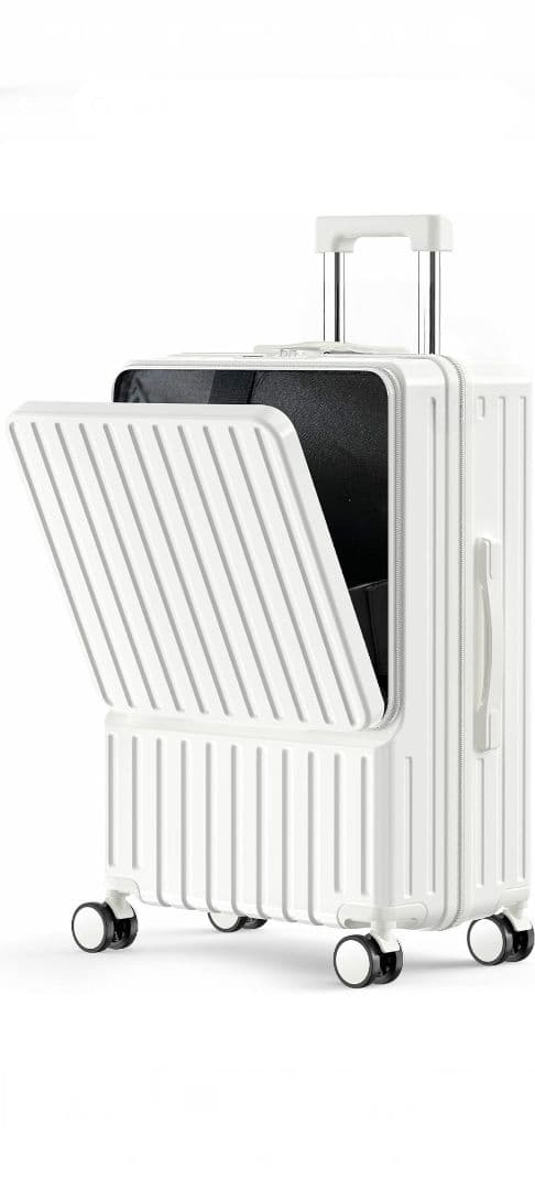 スーツケース　キャリーケース　キャリーバッグ　多機能　軽量　白色　1泊〜3泊