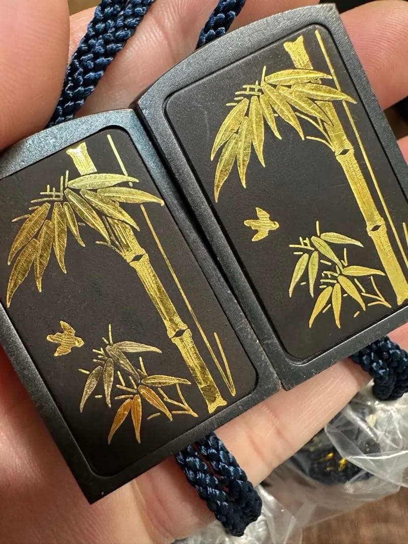 鉄地金象嵌　掛け軸　風鎮　骨董　古美術