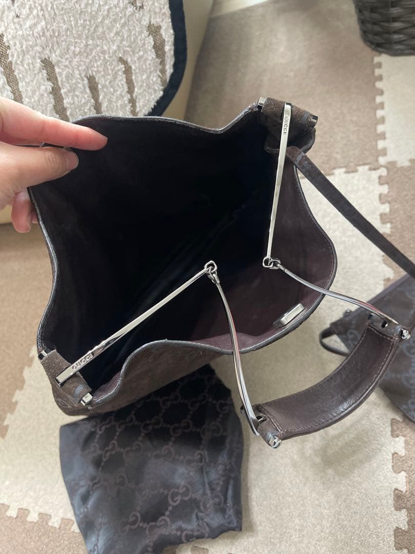 RARE TOKYOGucci ブラウン スエード ショルダーバッグ