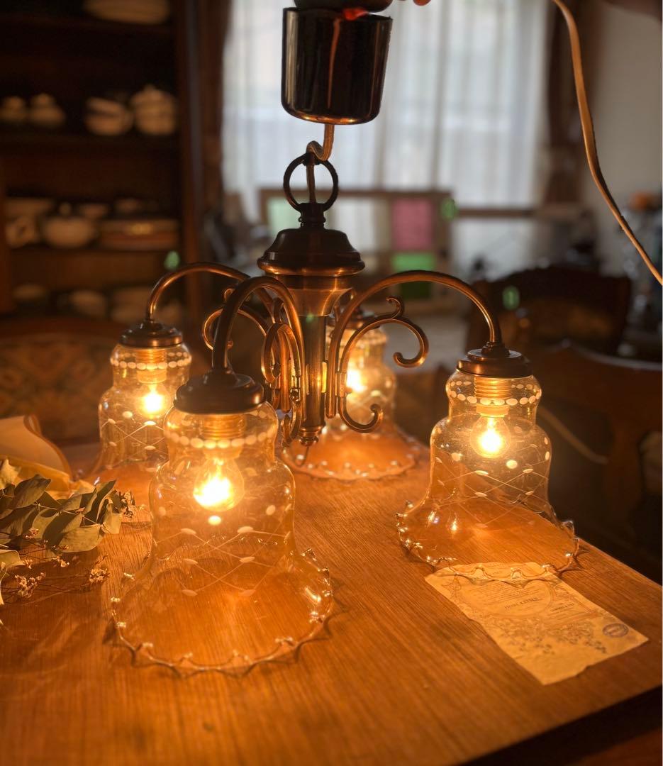 未使用 シャンデリア 大正ロマン インテリア 希少 アンティーク ビンテージ