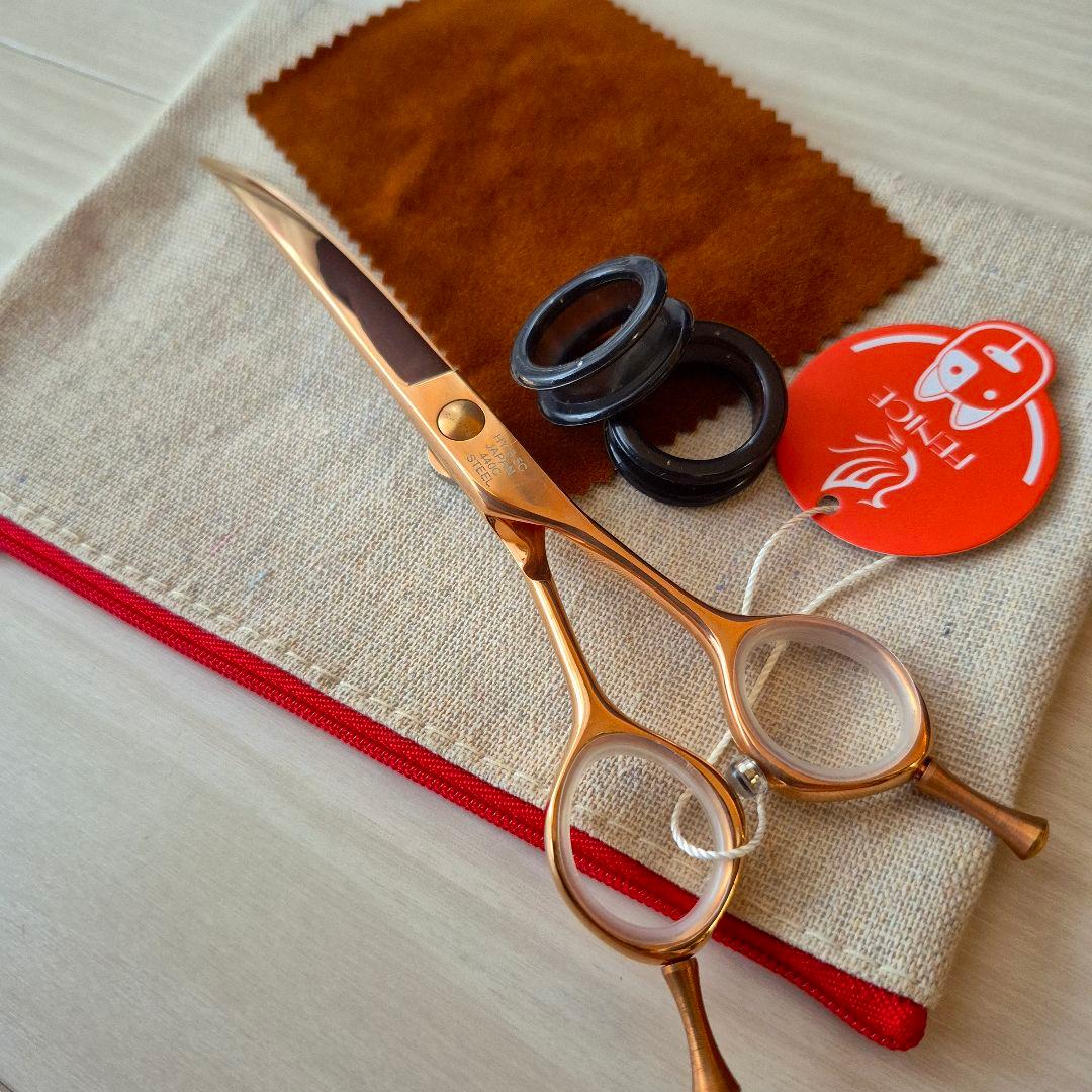 新品★フェニーチェ ★カーブシザー ギザ刄★6.5 in トリミングばさみ