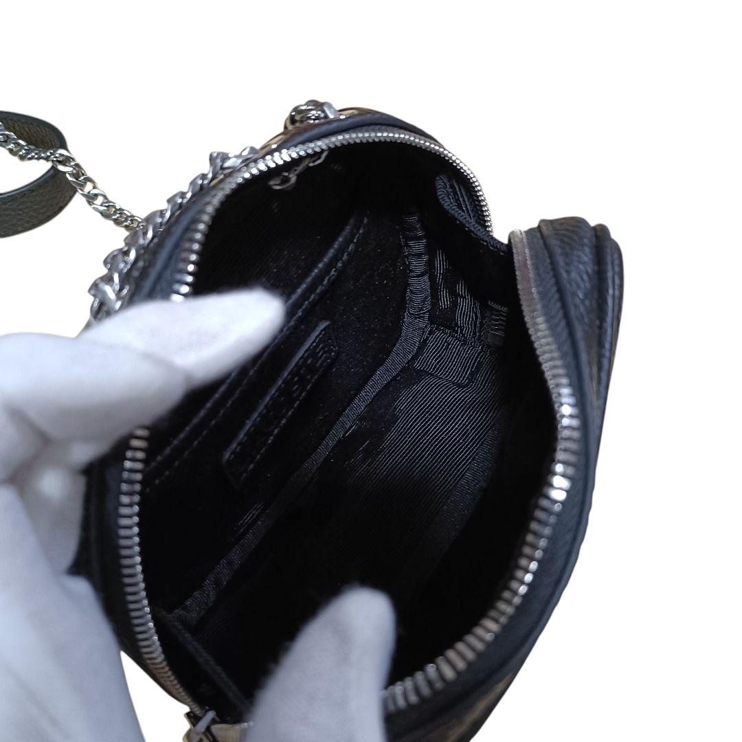 美品 ラコステ オリジンクロコ トップグレインレザースクエアショルダーバッグ