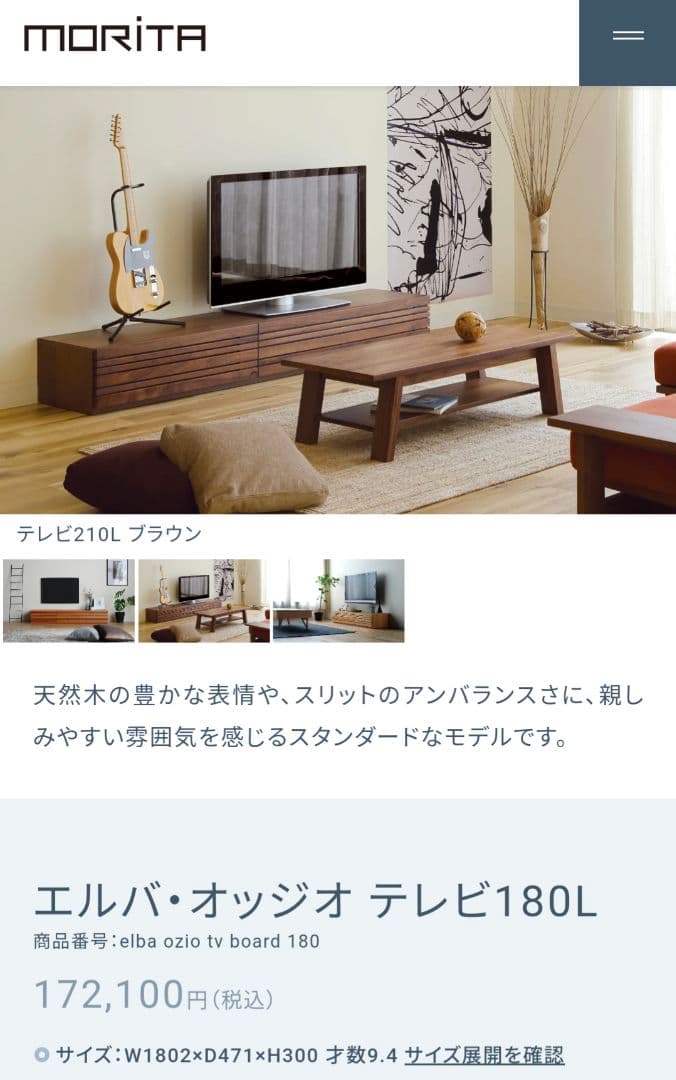 MORITA エルバ・オッジオ テレビ180L ブラウン