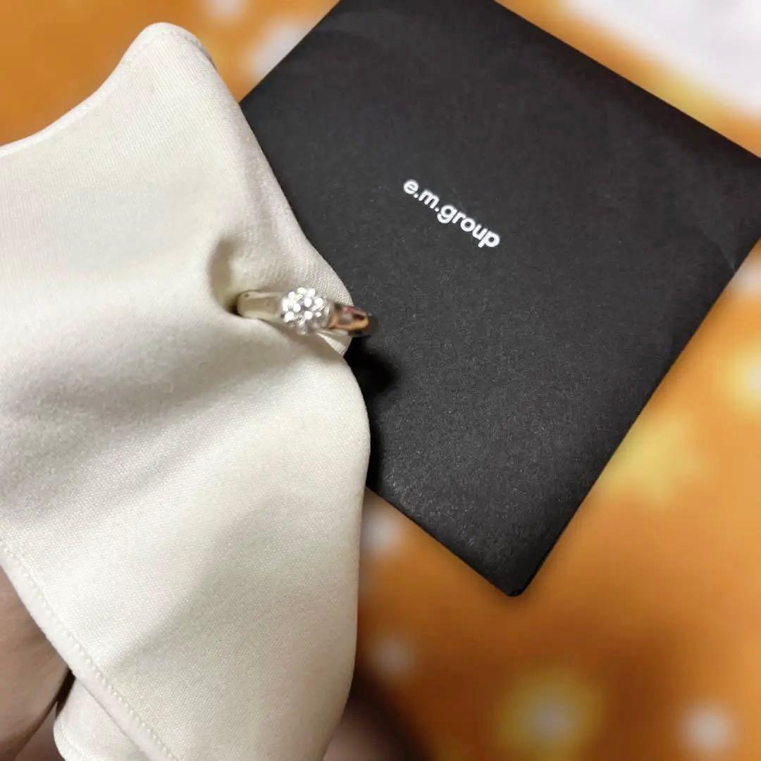 【ギャランティ有り】e.m. ジルコニア ピンキーリング 5号【美品】