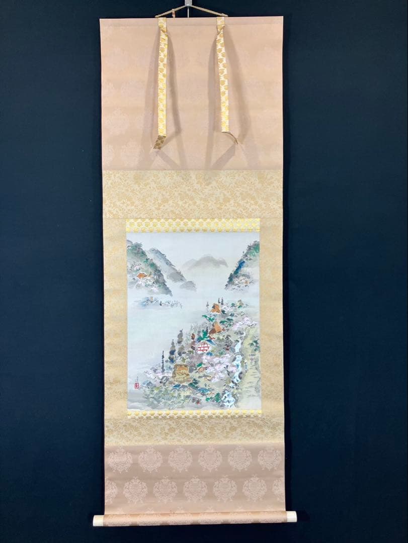 4177 池田遙邨 「大原春風」 共箱 肉筆 紙本 日本画 掛軸 日展顧問