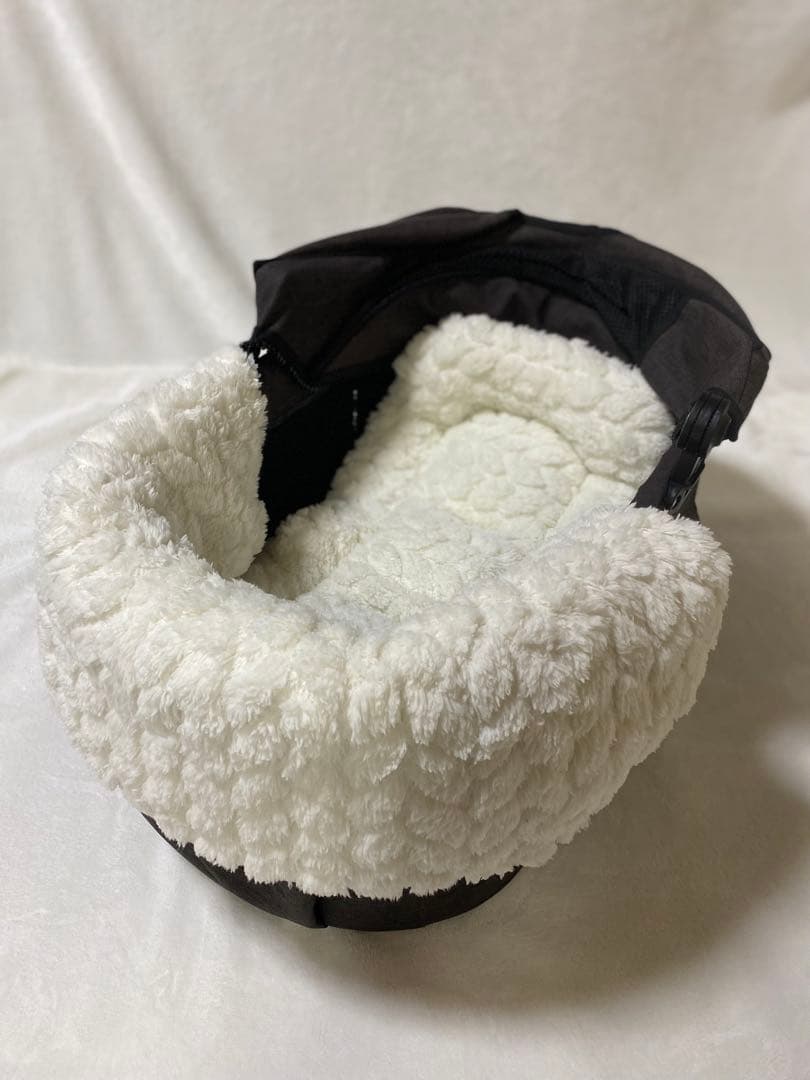 あごのせクッション　2段フリル　綿増量タイプ 片面ボア生地　中敷クッションセット