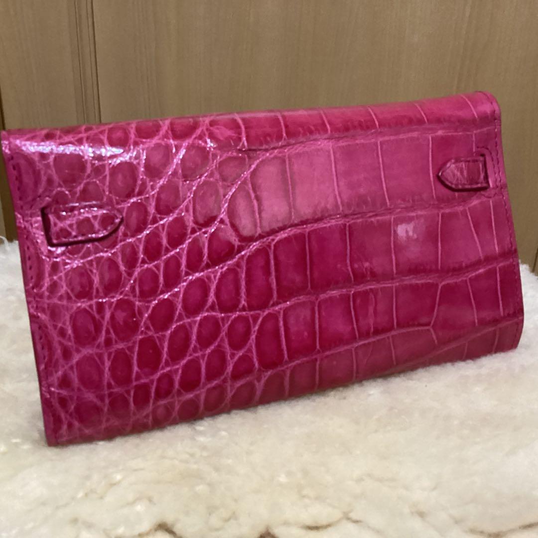 女性のための本物のワニ革 シャイニング ハンドバッグ クラッチ-21cm.