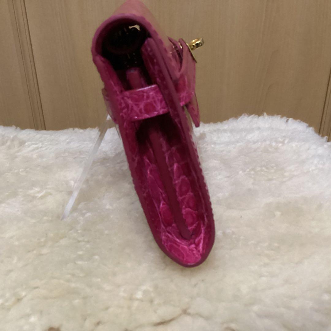 女性のための本物のワニ革 シャイニング ハンドバッグ クラッチ-21cm.