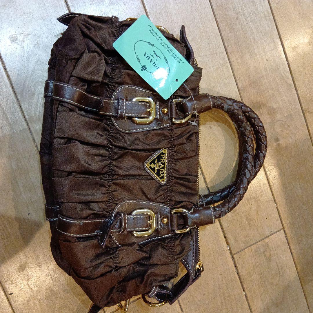 PRADA B8888 ブラウン ハンドーバッグ