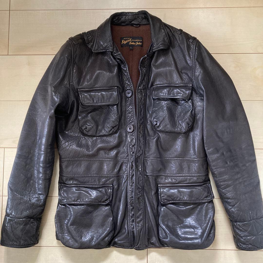 イタリア製 高級 レザージャケット STEWART