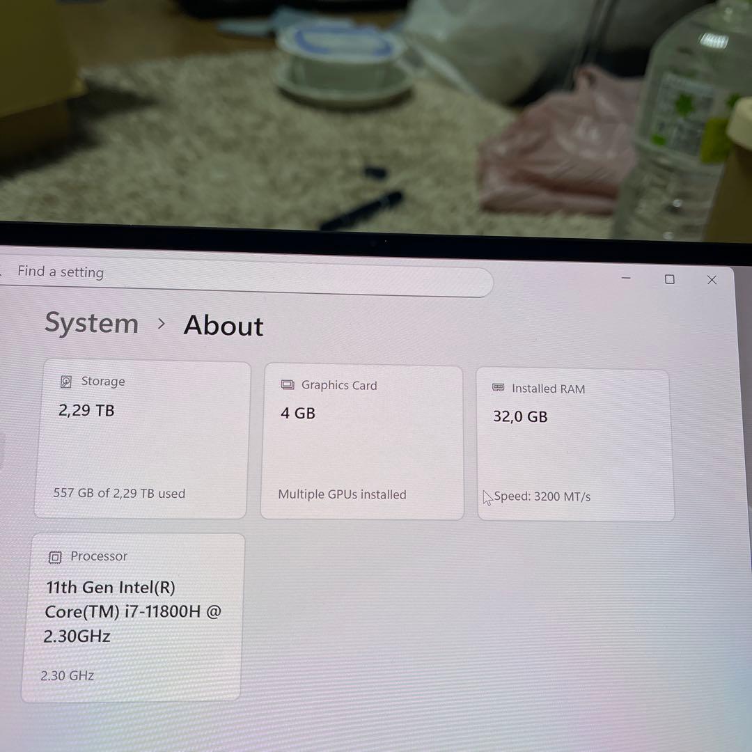 Windowsノート本体 DELL XPS 9510 i7 11800H rtx 3050Ti