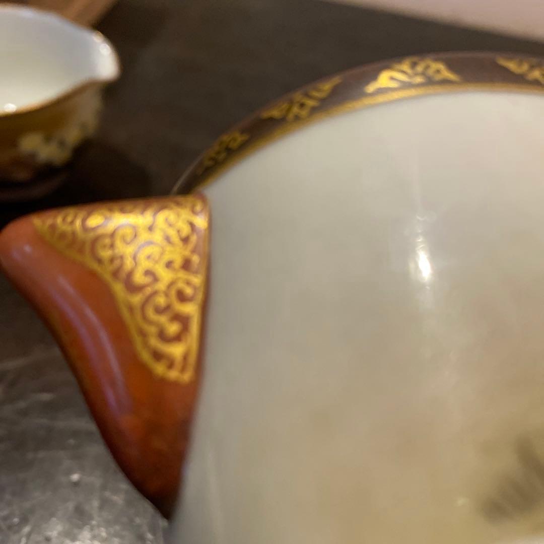 九谷金彩鶉文茶器セット【桐箱付】