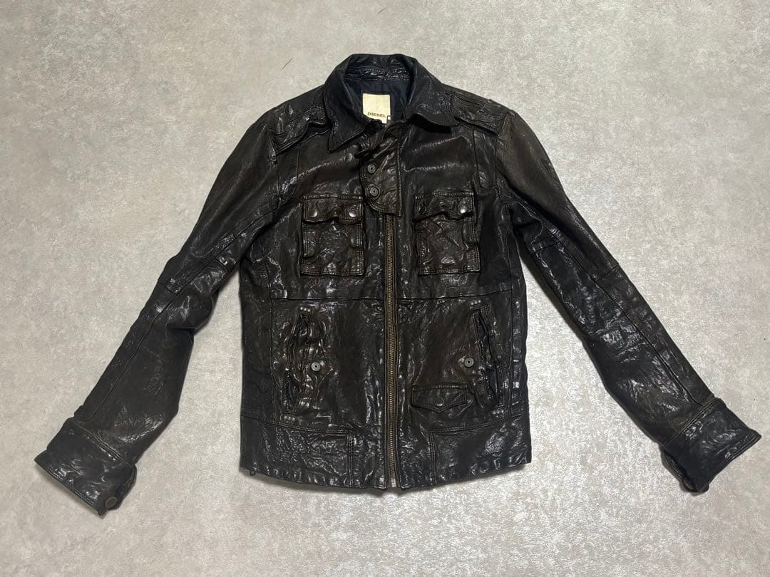 ディーゼル　シープレザーライダース、ジャケット　ブラウン　DIESEL Sサイズ