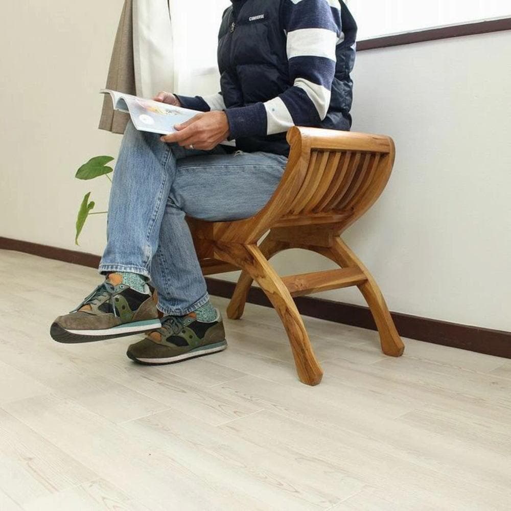 新品 在庫処分 チーク家具 無垢 デザインスツール カルティニチェア 椅子 腰掛