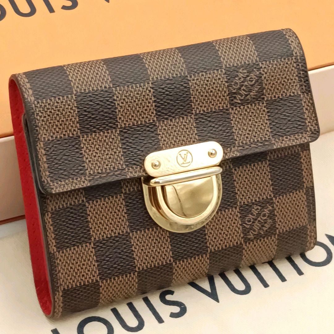 ルイヴィトン　ダミエエベヌ ポルトフォイユ コアラ　三つ折り財布　ゴールド金具