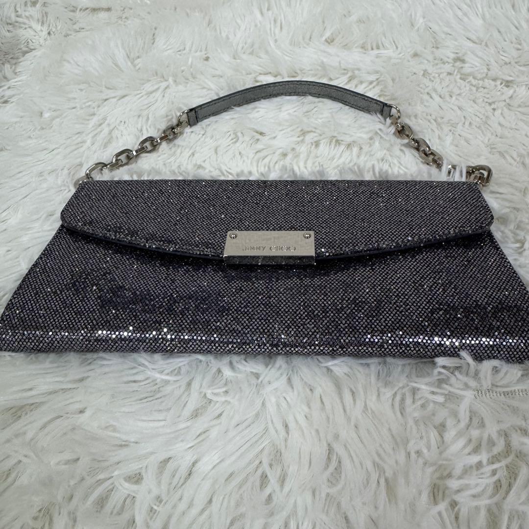 JIMMY CHOO 2way ギャラ付 スパンコール クラッチバッグ