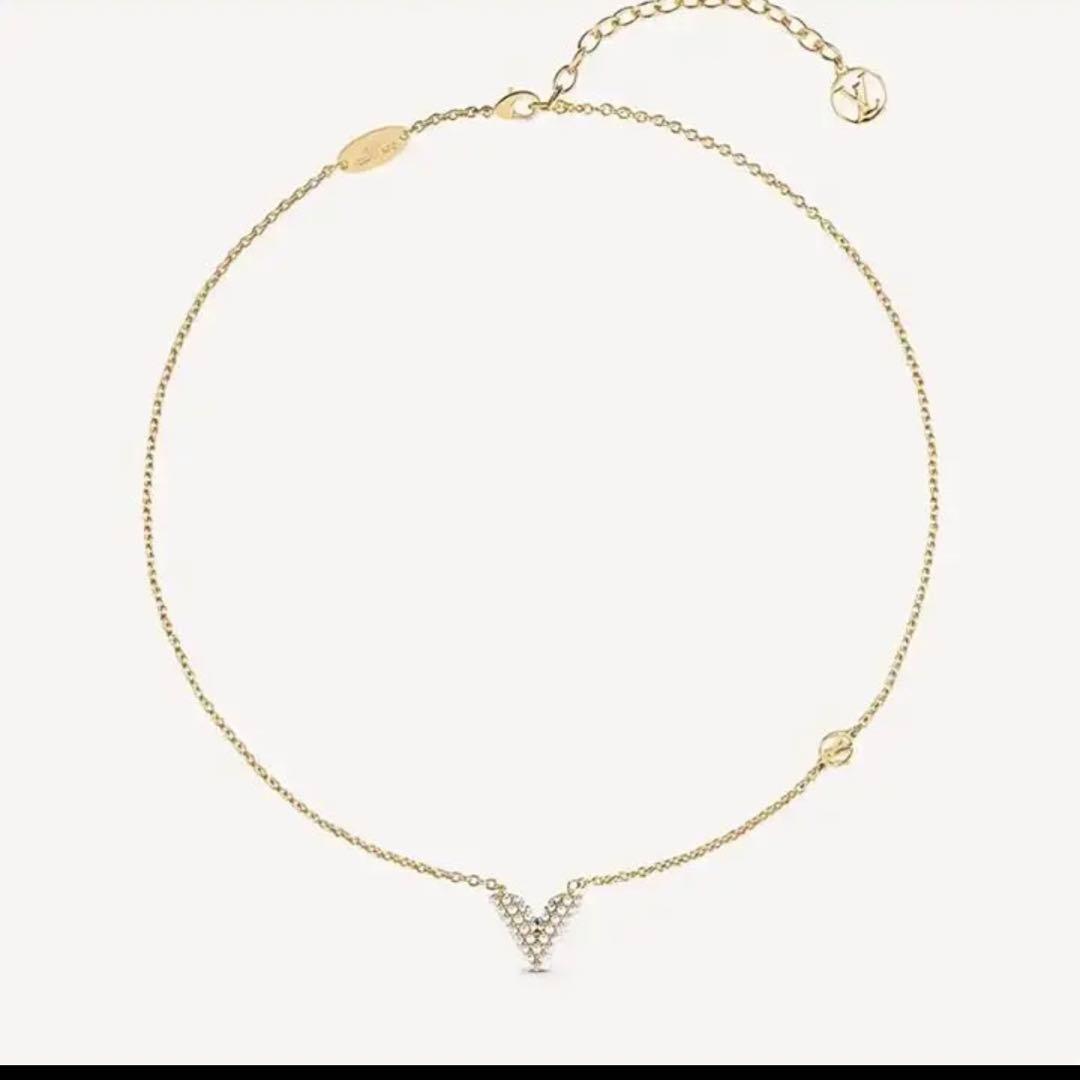 ルイヴィトン　エセンシャルV ネックレス　ゴールド　パール　限定