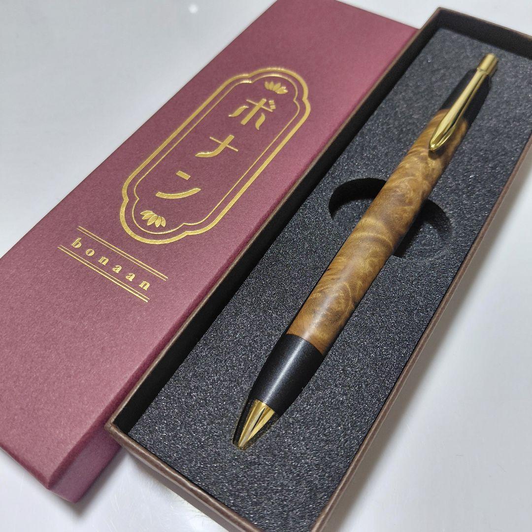 ほぼ新品！ ボナンペン マーブルウッド 良杢 真鍮金具 シャーペン