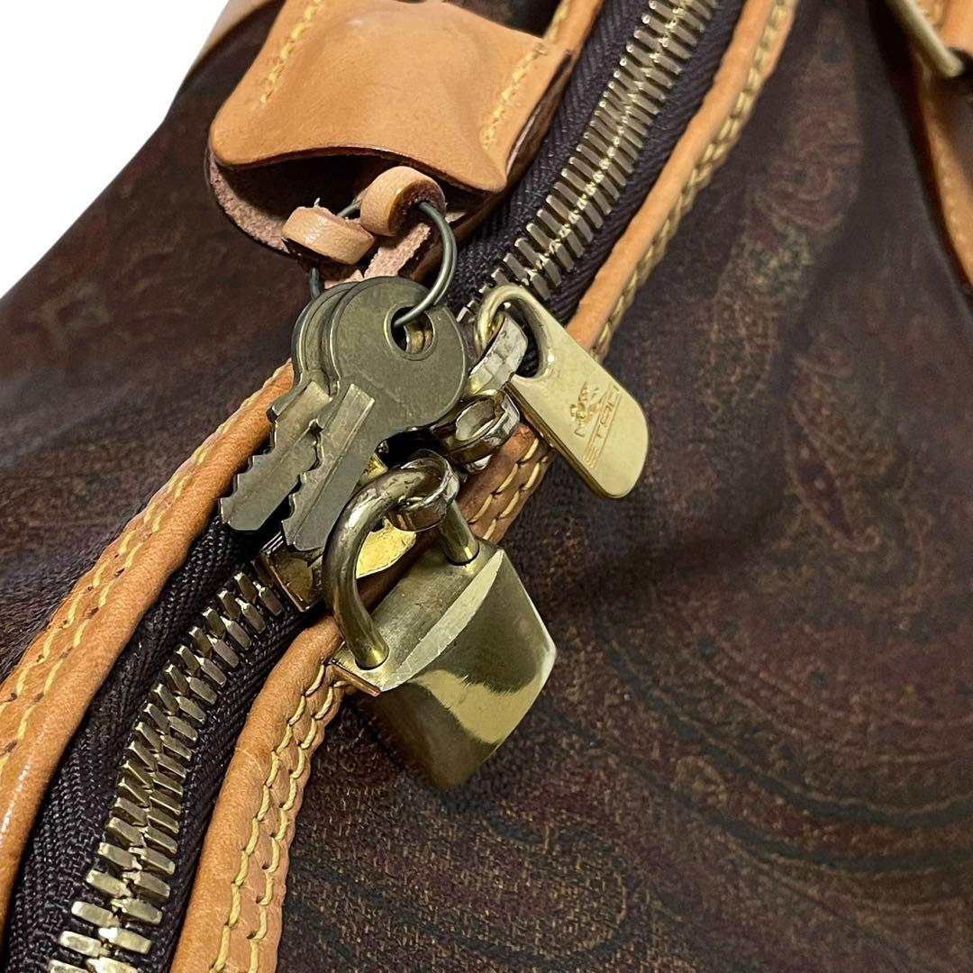 ETRO / 大容量 レザー ペイズリー柄 2WAYボストンバッグ イタリア製