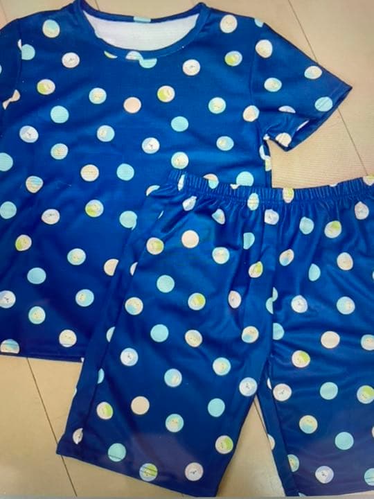 インコルームウエア上下☘️インコグッズ☘️ブルー・水玉インコ セットアップ✨