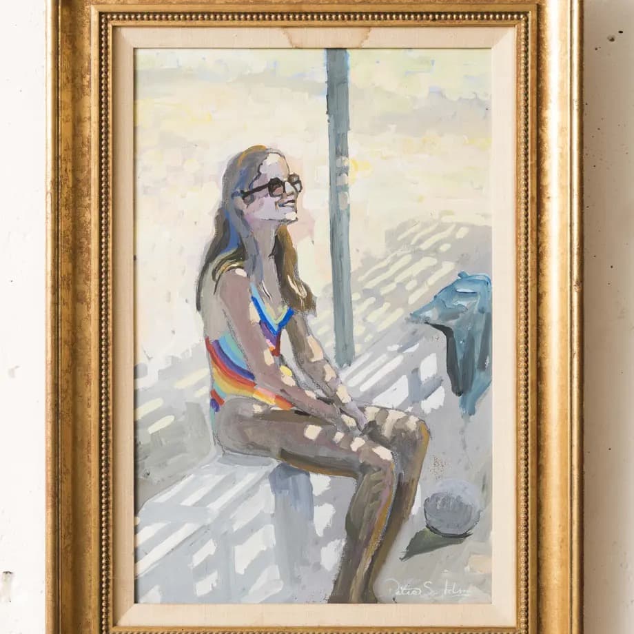 70年代　Peter Adams　ピータアダムス　アクリルペイント　アート