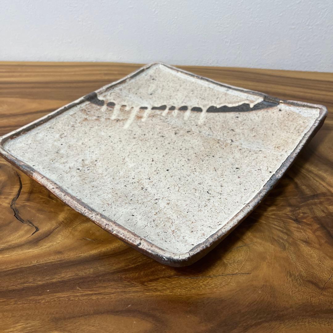 【新品未使用】中川自然坊　粉引唐津　八寸角皿