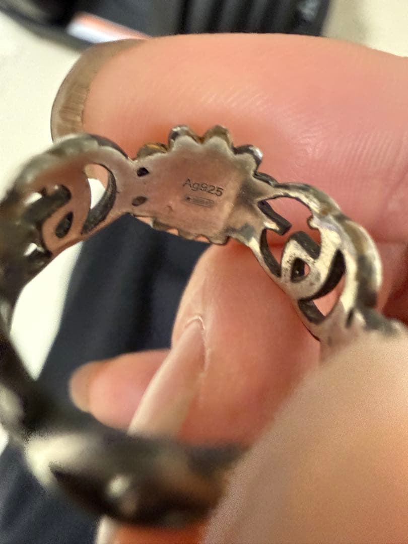 Gucci グッチリング　シルバーリング　マザーオブパール 12号