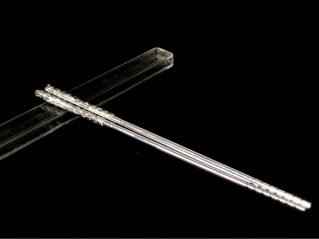 S9999 純銀 箸 百福紋 コレクション 重さ72.7g 長さ21cm