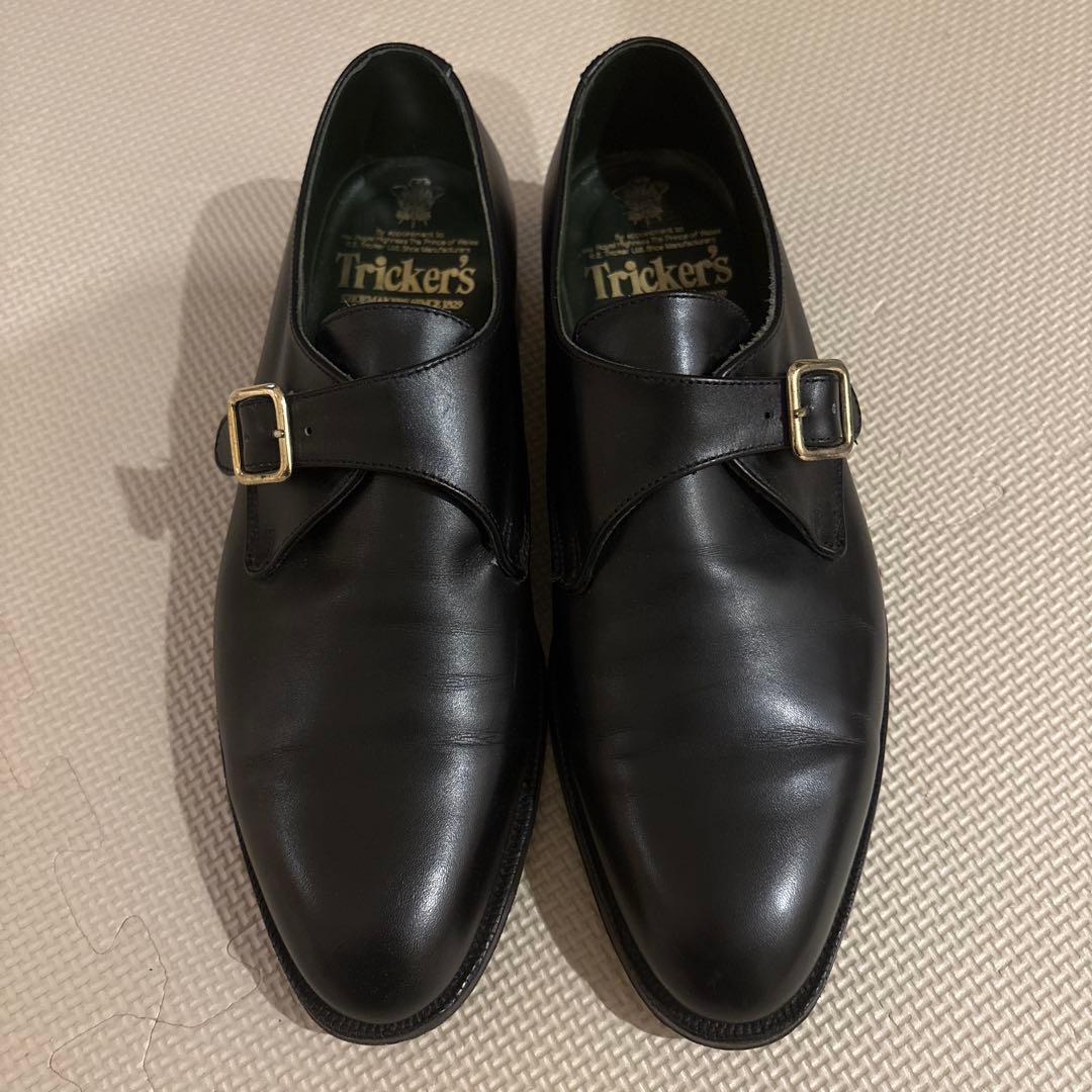 Tricker's ブラック シングルモンクストラップ (サイズ9.5)