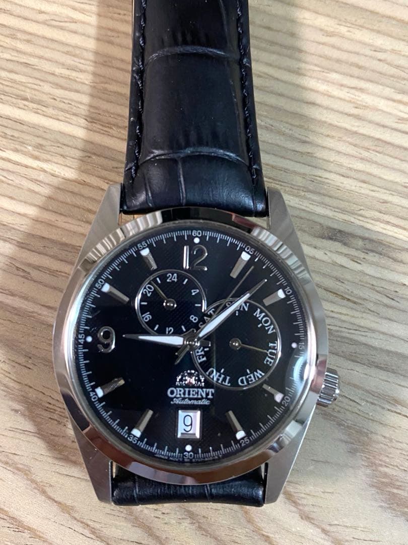 u*a様 ORIENT オリエント 自動巻き腕時計 ブラック　レザーベルト
