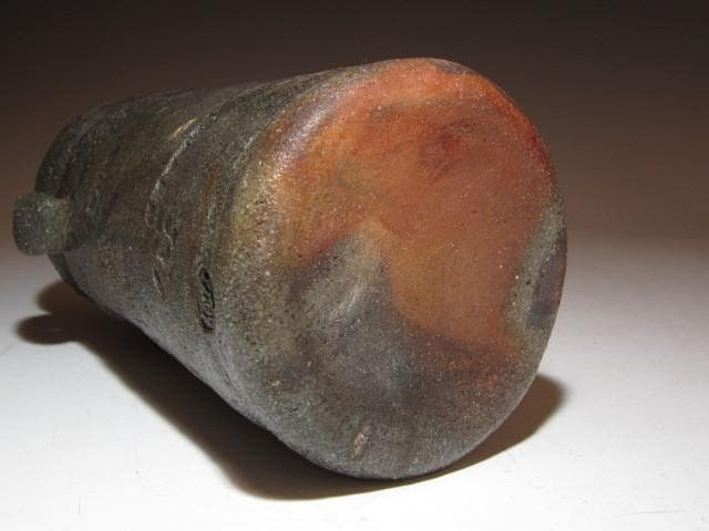 九代 大樋長左衛門 焼締花入 即中斎花押o498