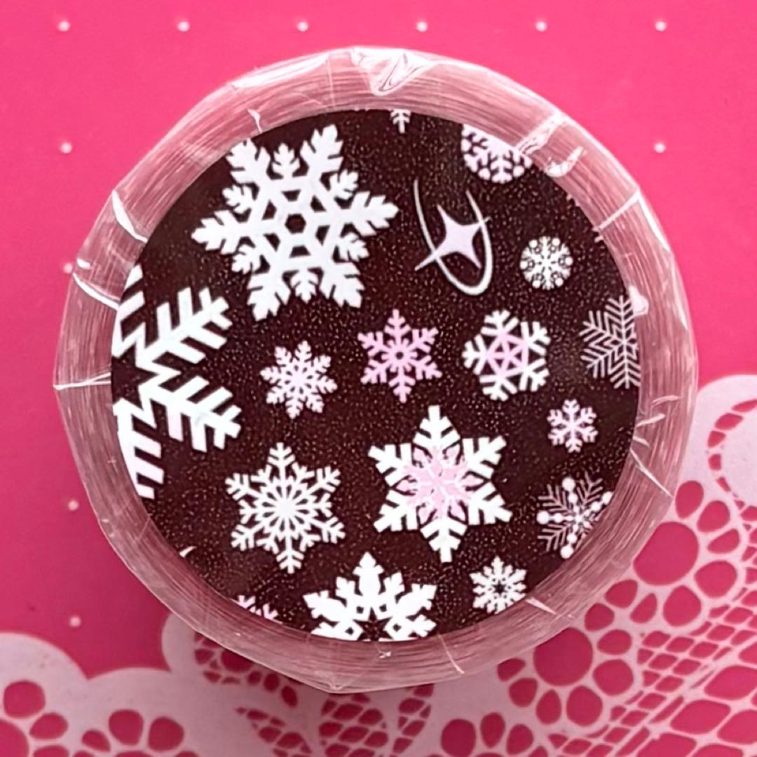 PET 小雪花 粉 5cm×5.25cm 海外マスキングテープ 雪の結晶