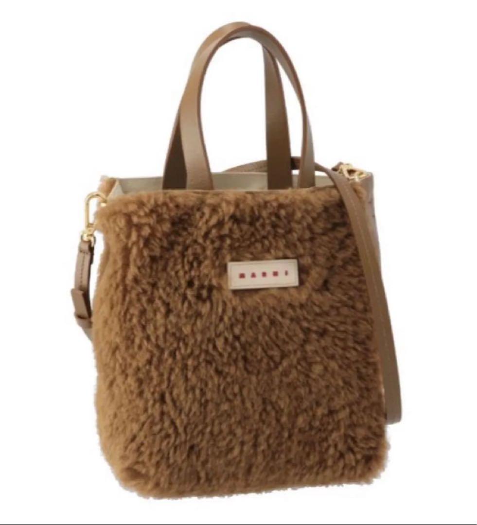 MARNI ファー レザー トートバッグ
