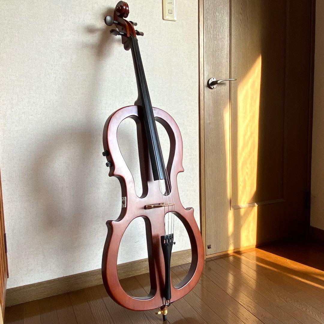 【弓・収納袋付き】エレクトリックチェロ サイレントチェロ 木製 匿名配送