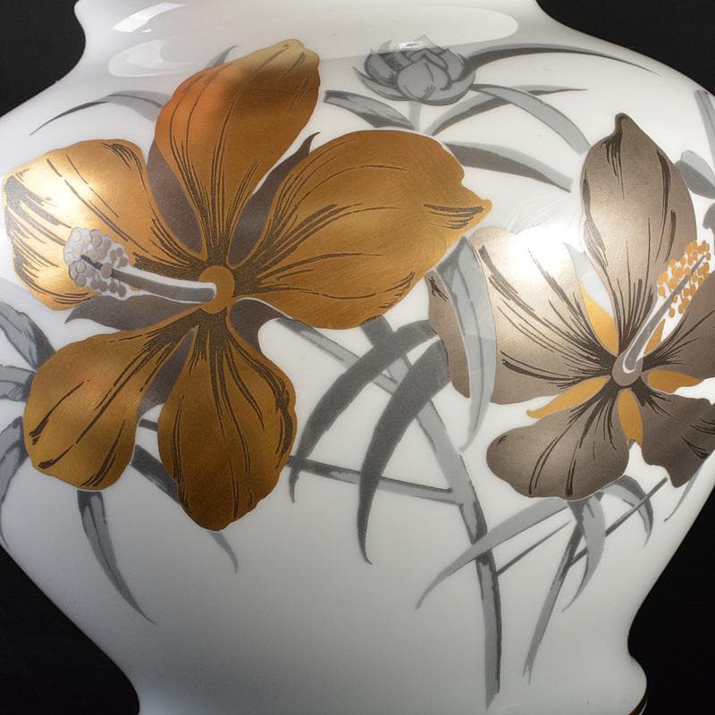 大倉陶園　OKURA　金蝕　花文　花瓶　花入　V　5816C