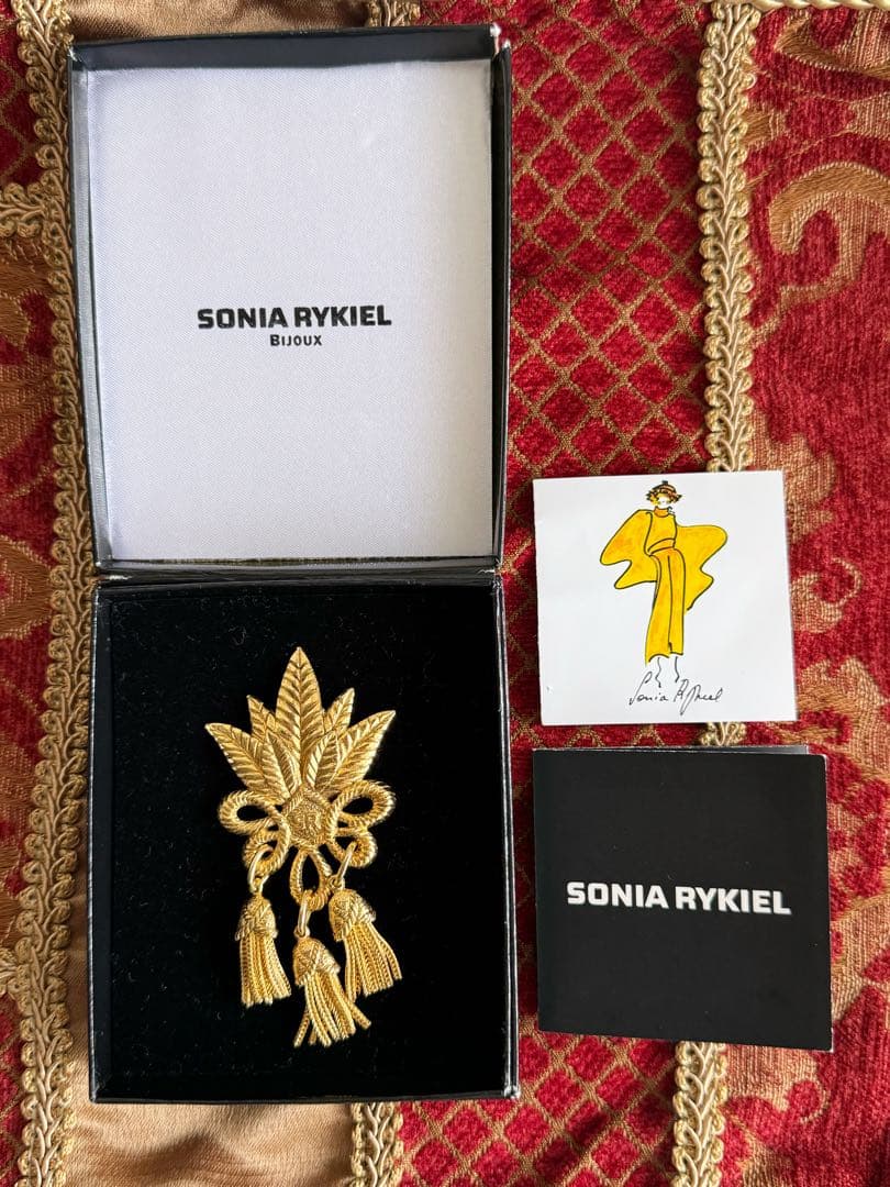 1990ssフランス製 SONIA RYKIEL フリンジ 箱付き ブローチ