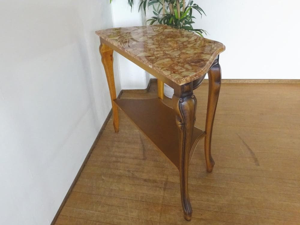 Tinajo　コンソールテーブル　花台　電話台　大理石天板　高級　美品　①