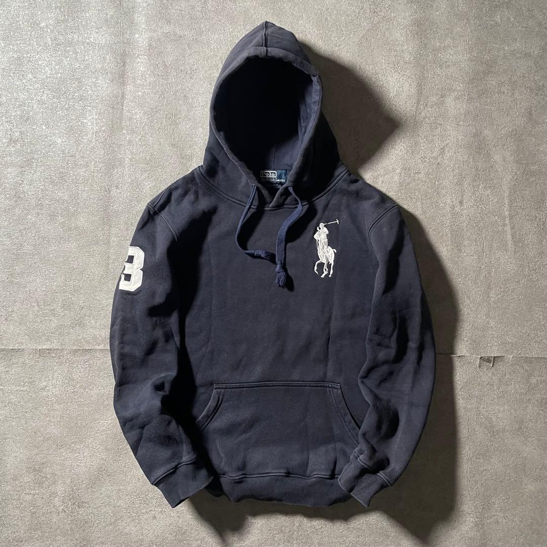 90s POLO by Ralph Lauren パーカー ビッグポニー 紺