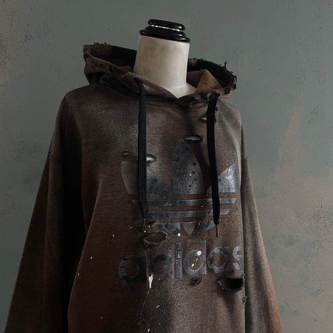 y2k“broken”激フェード“ダーク”2XO“boro hoodie