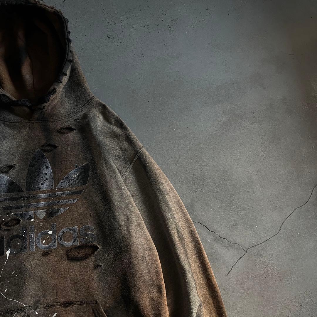 y2k“broken”激フェード“ダーク”2XO“boro hoodie