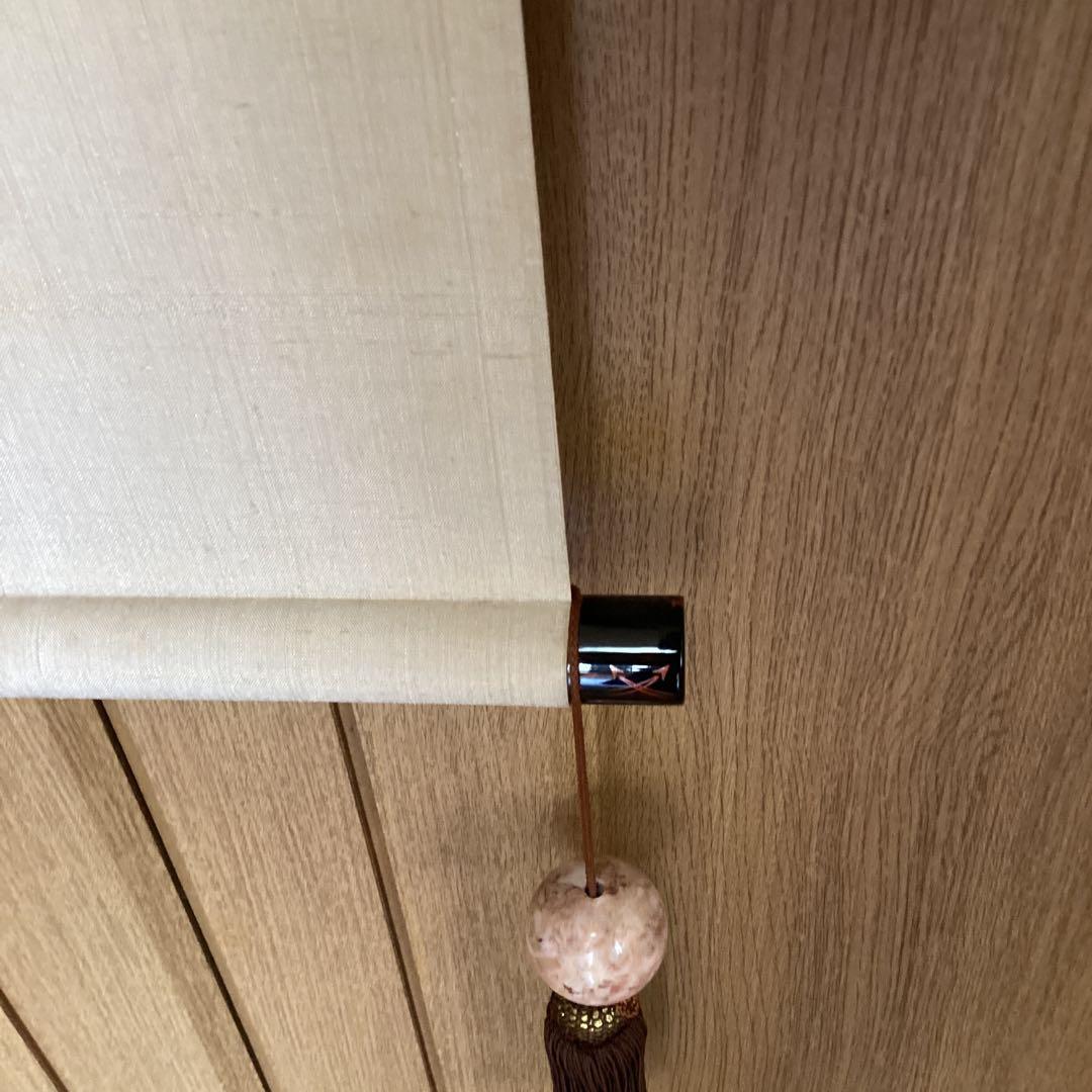 村上宗信　　短冊掛軸茶掛軸一幅【鶴舞千年樹】軸先蒔絵軸【宗信自筆共箱】　544